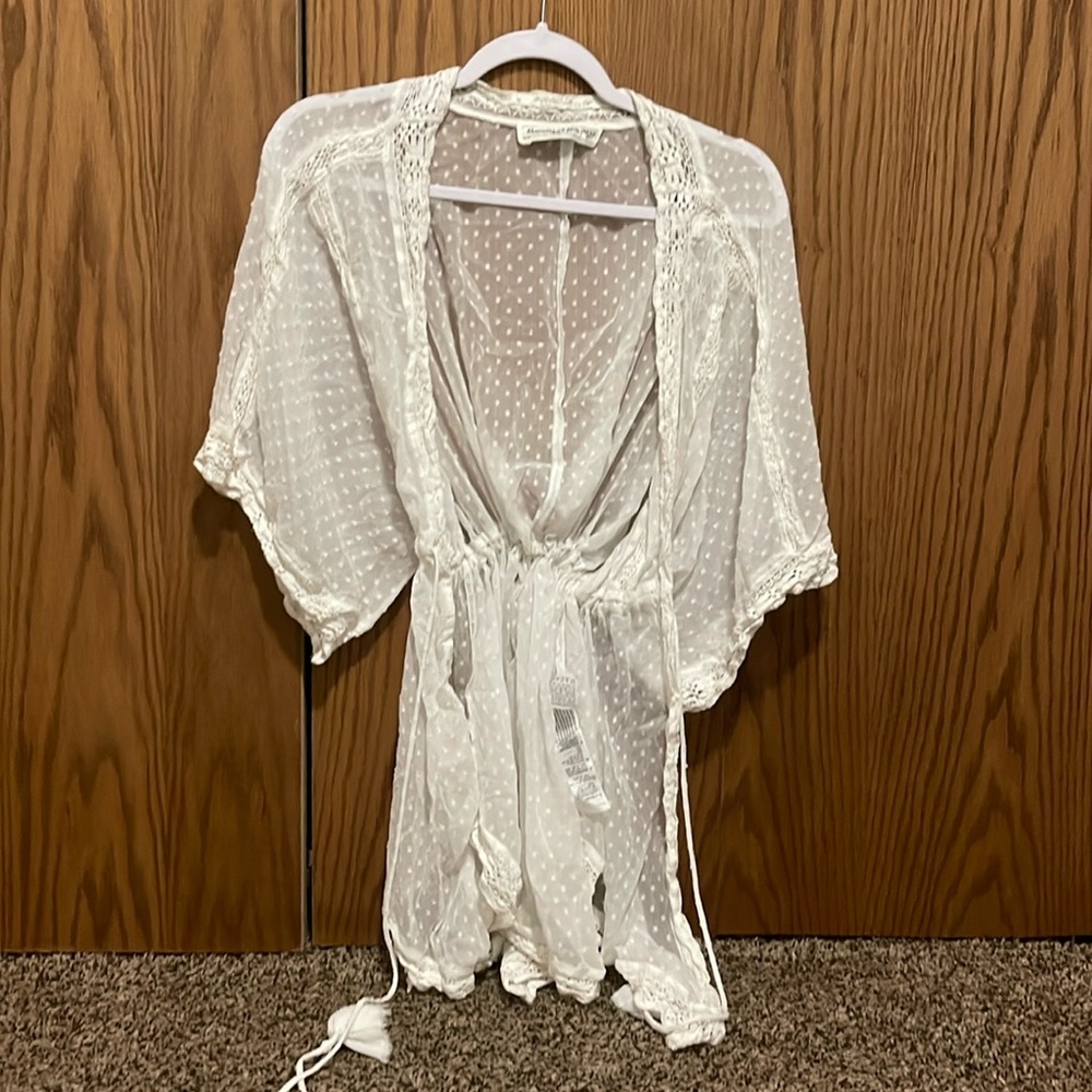 A&F White Swim Coverup